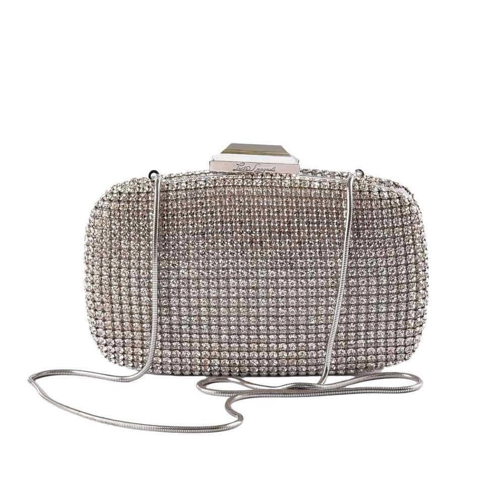 Luisa Spagnoli Knot Strass Clutch Silver Silver Very good - Front View