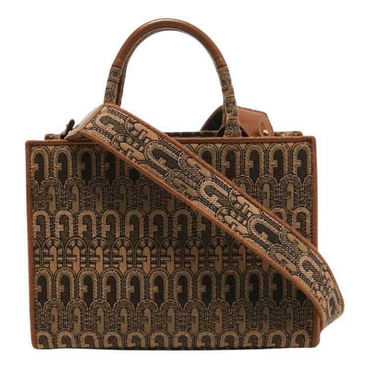 Furla Opportunity Tote Brown Jacquard Very good - Front View