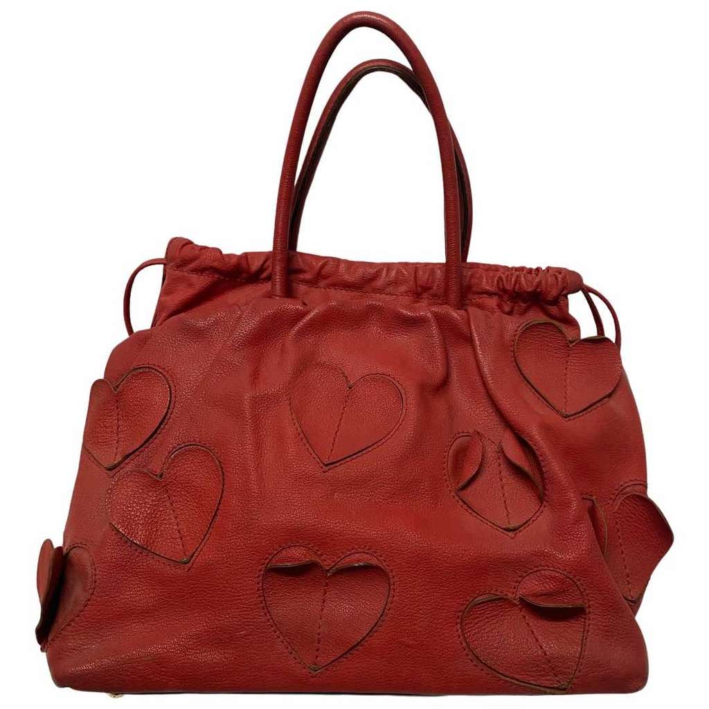 Dolce & Gabbana Heart Bag Burgundy Leather Fair condition - Front View