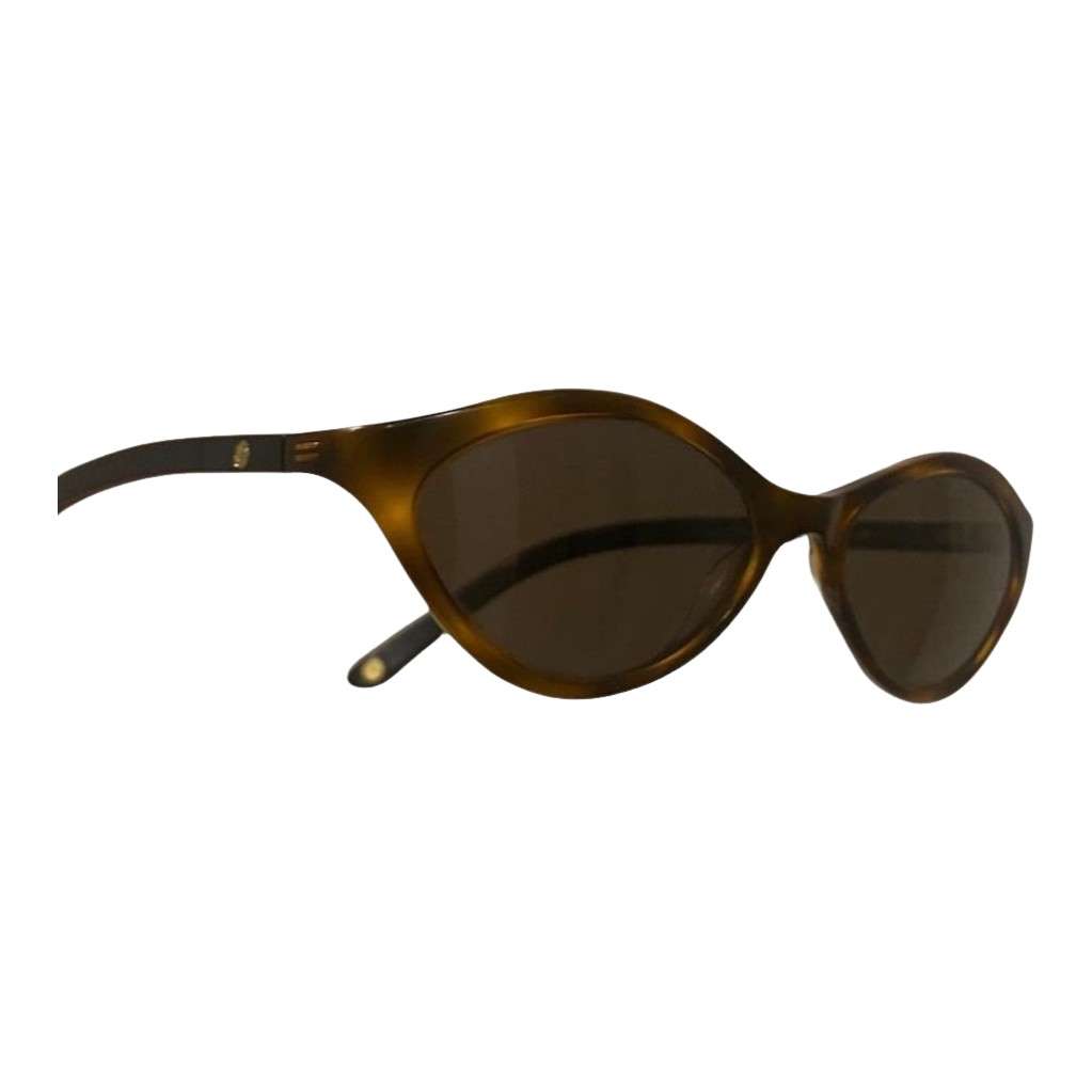 Chanel Vintage Oval sunglasses Brown Acetate Glass Good - Front View