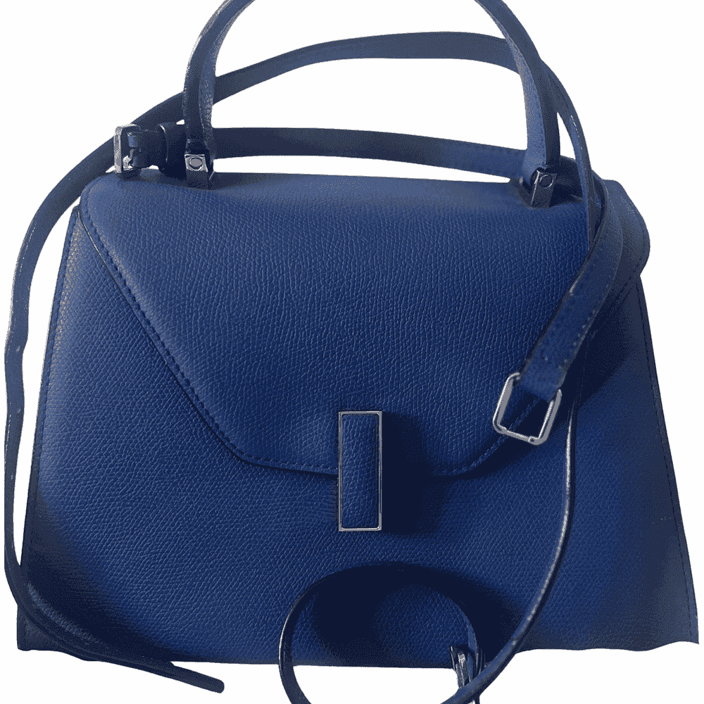 Valextra Iside Blue Leather Gold Very good condition - Front View