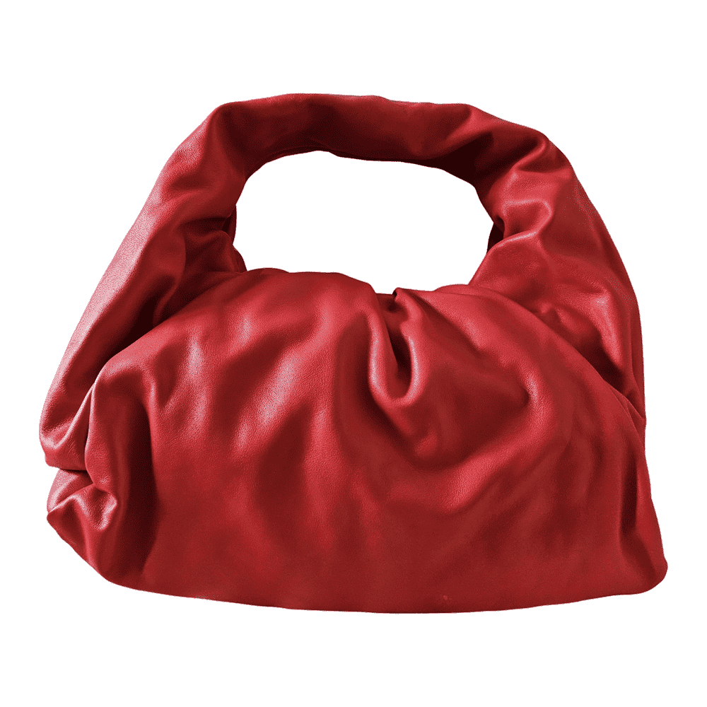 Bottega Veneta Shoulder Pouch Red Leather Good - Front View