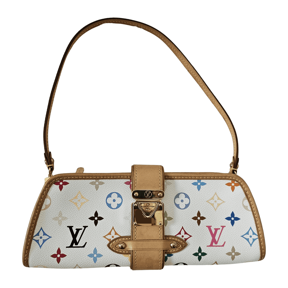 Louis Vuitton Murakami Shirley White Canvas Gold Good - Front View