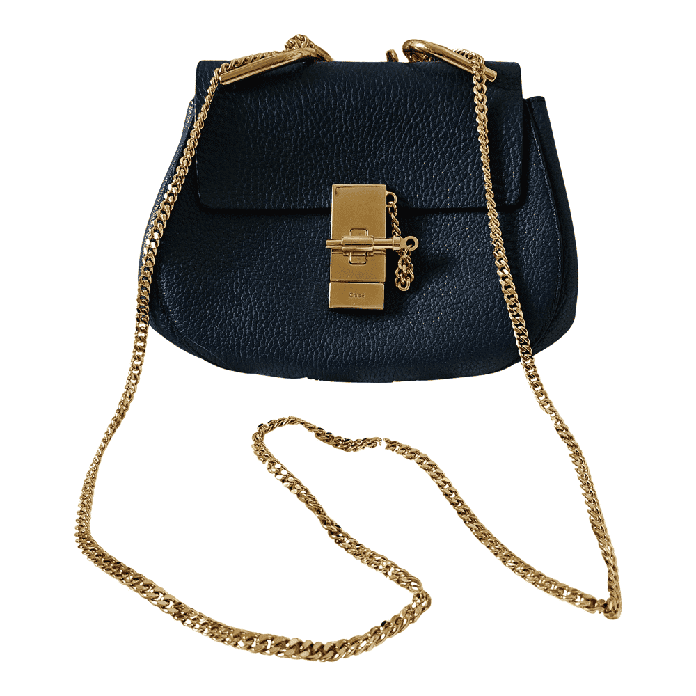 Chloé Drew Blue Linen Gold Good condition - Front View
