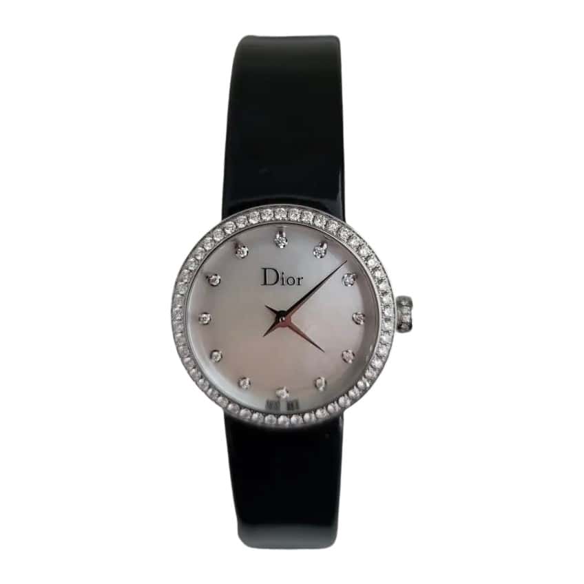 Dior D de Dior Black Leather Good - Front View