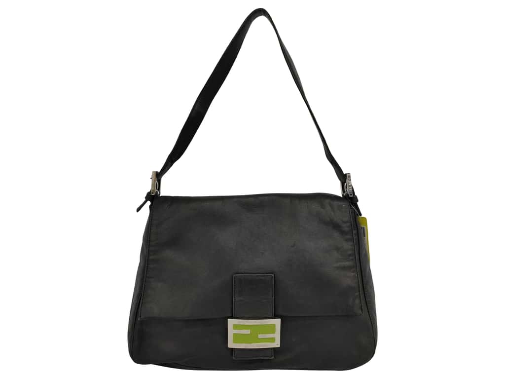 Fendi Mamma Baguette Black Leather Good condition - Front View