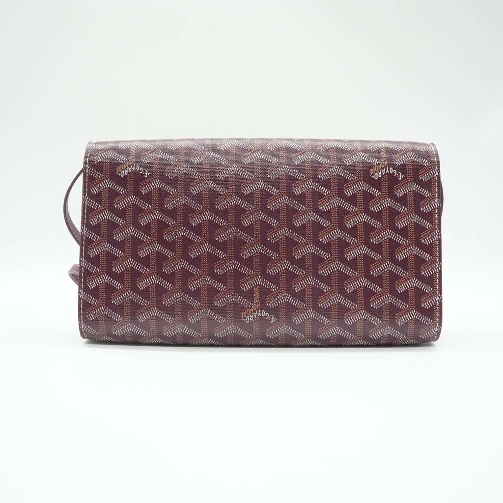 Goyard Monte-Carlo PM Shoulder Bag Burgundy Canvas Good - Back View