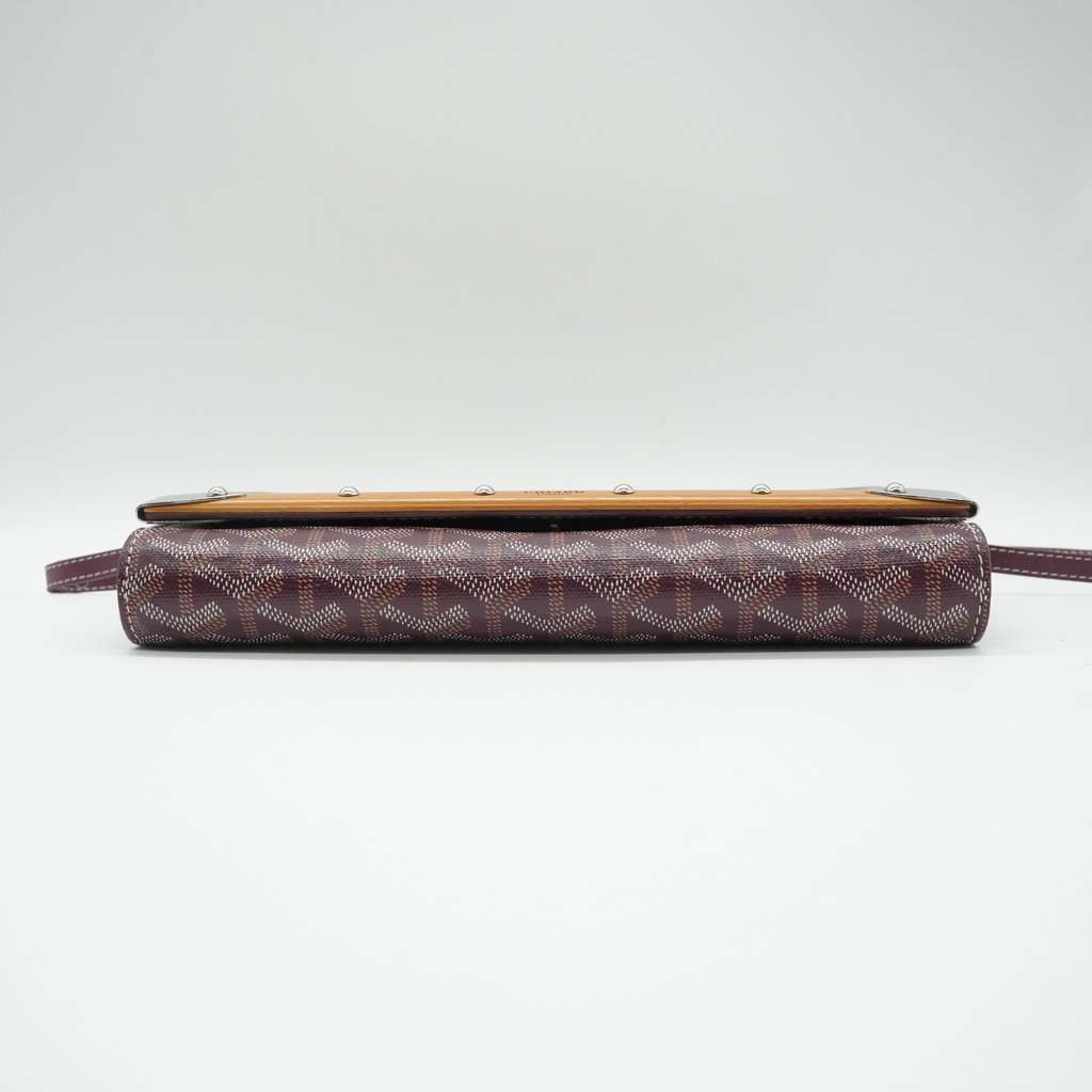 Goyard Monte-Carlo PM Shoulder Bag Burgundy Canvas Good - Inside View