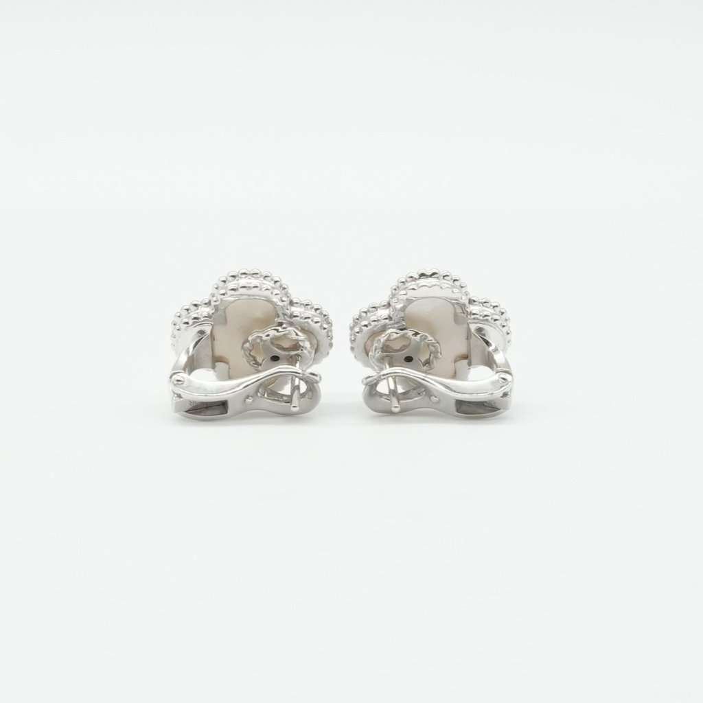 Van Cleef & Arpels Vintage Alahambra K18WG Mother-of-Pearl White White Gold Good - Back View
