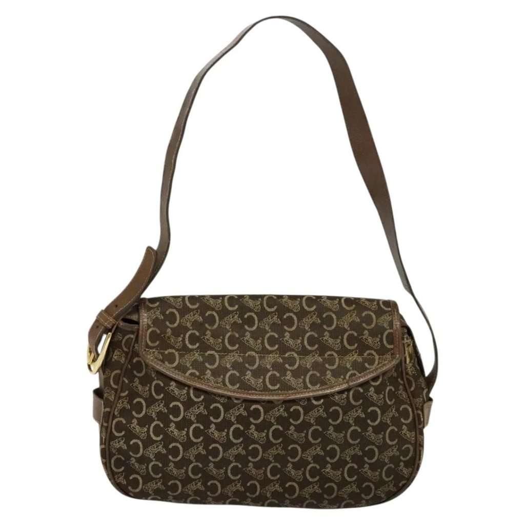 Celine shoulder bag Brown Canvas Good condition - Back View