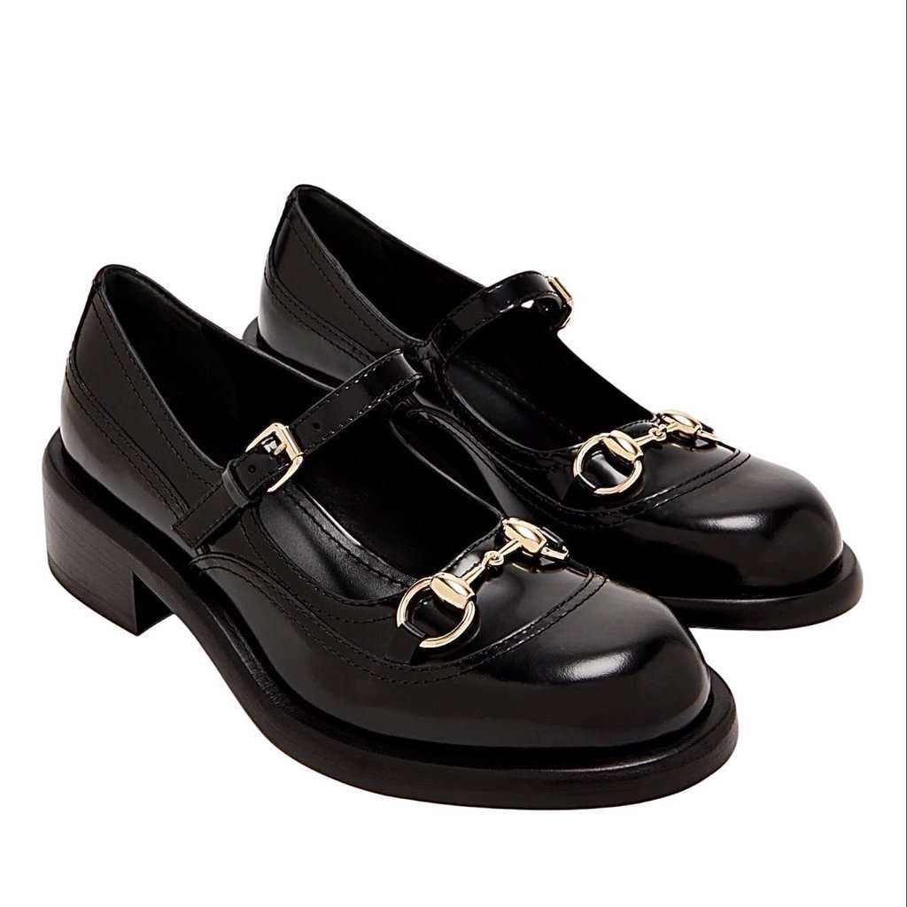 Gucci Gucci Mary Jane Black Leather Never worn, with tag - Front View