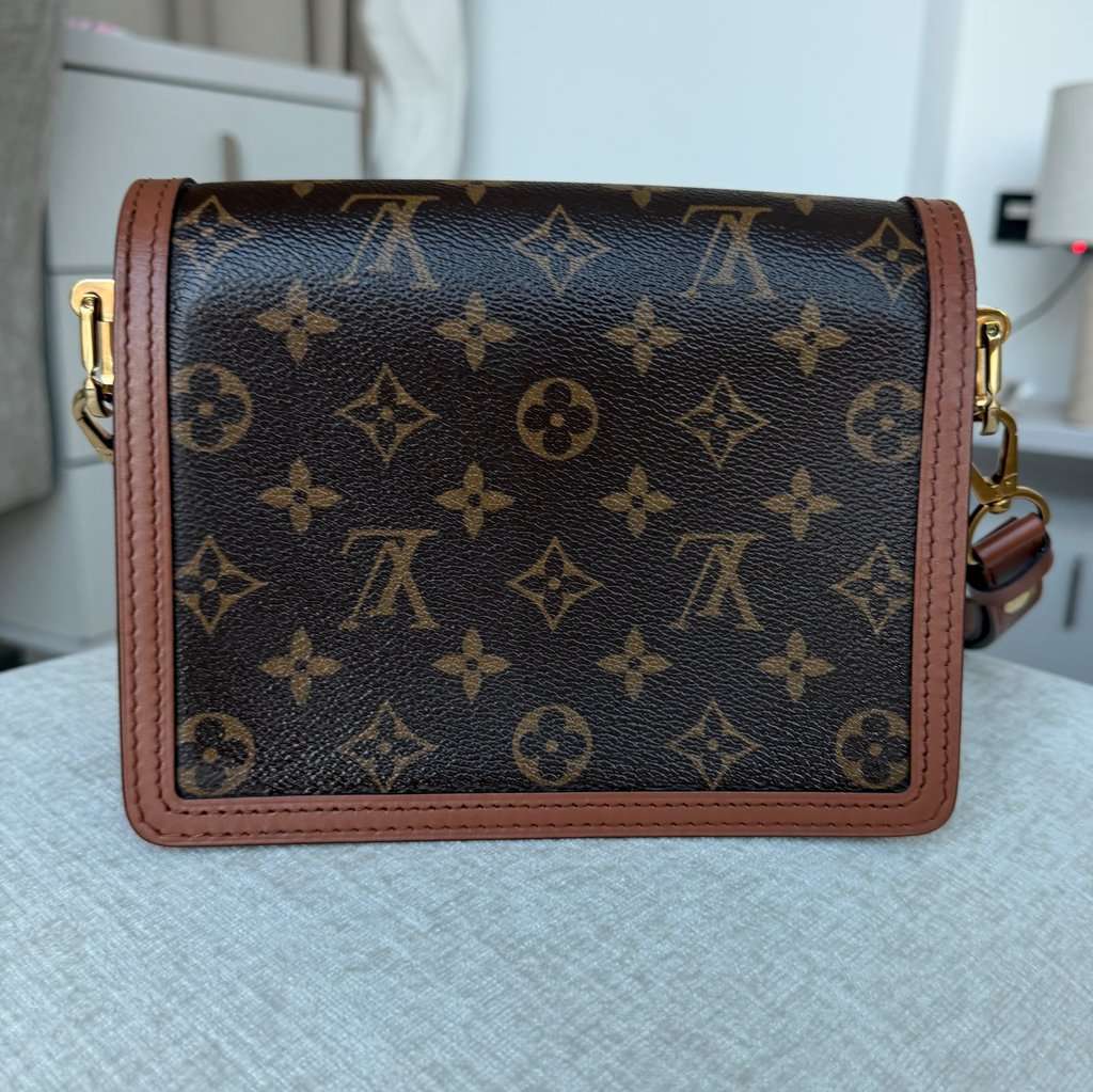 Louis Vuitton Dauphine Mini Bag Brown Leather Good - Back View