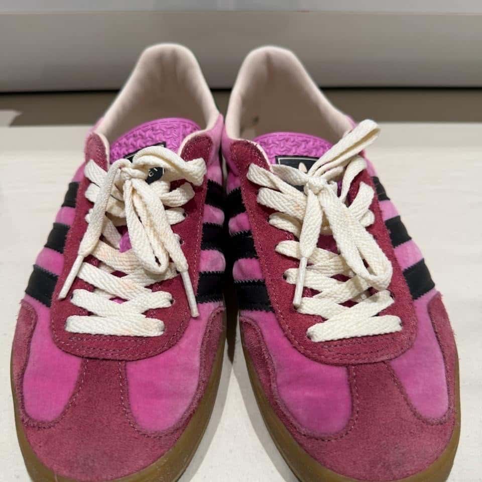 Gucci Gucci gazelle Pink Sneakers Pink Velvet Very good - Inside View