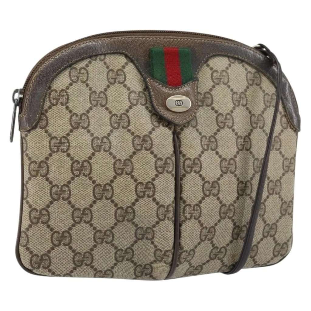 Gucci shoulder bag Beige Canvas Good - Front View