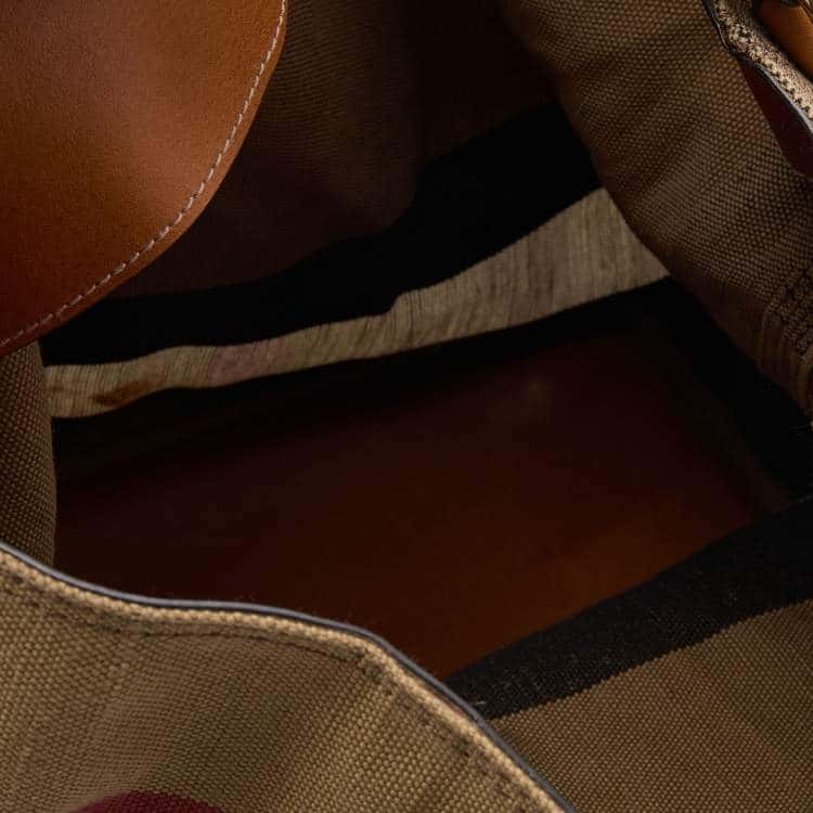 Burberry Ashby Hobo Brown Canvas Leather Good - Model View