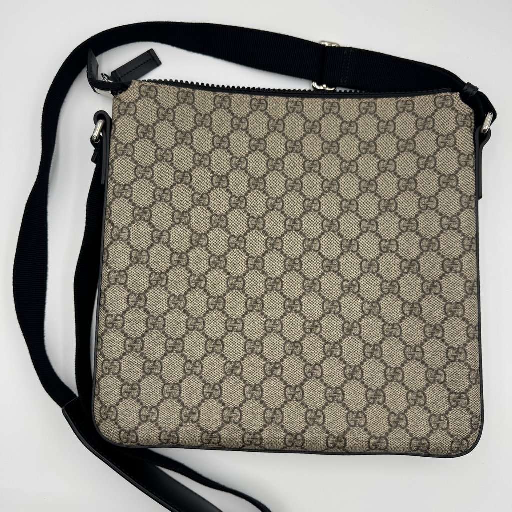Gucci GG supreme monogram black Camel Leather Very good - Back View