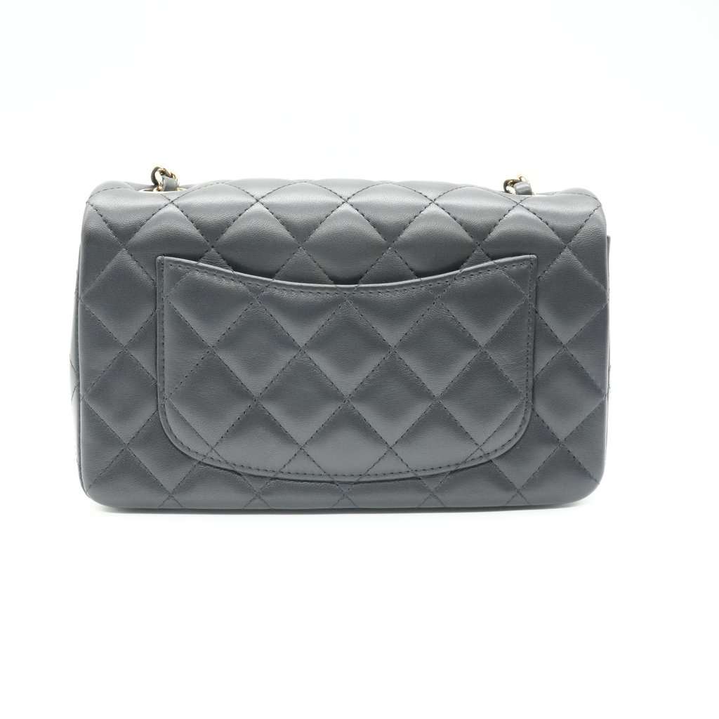 Chanel Mini 20 Classic Single Black Leather Never worn - Back View