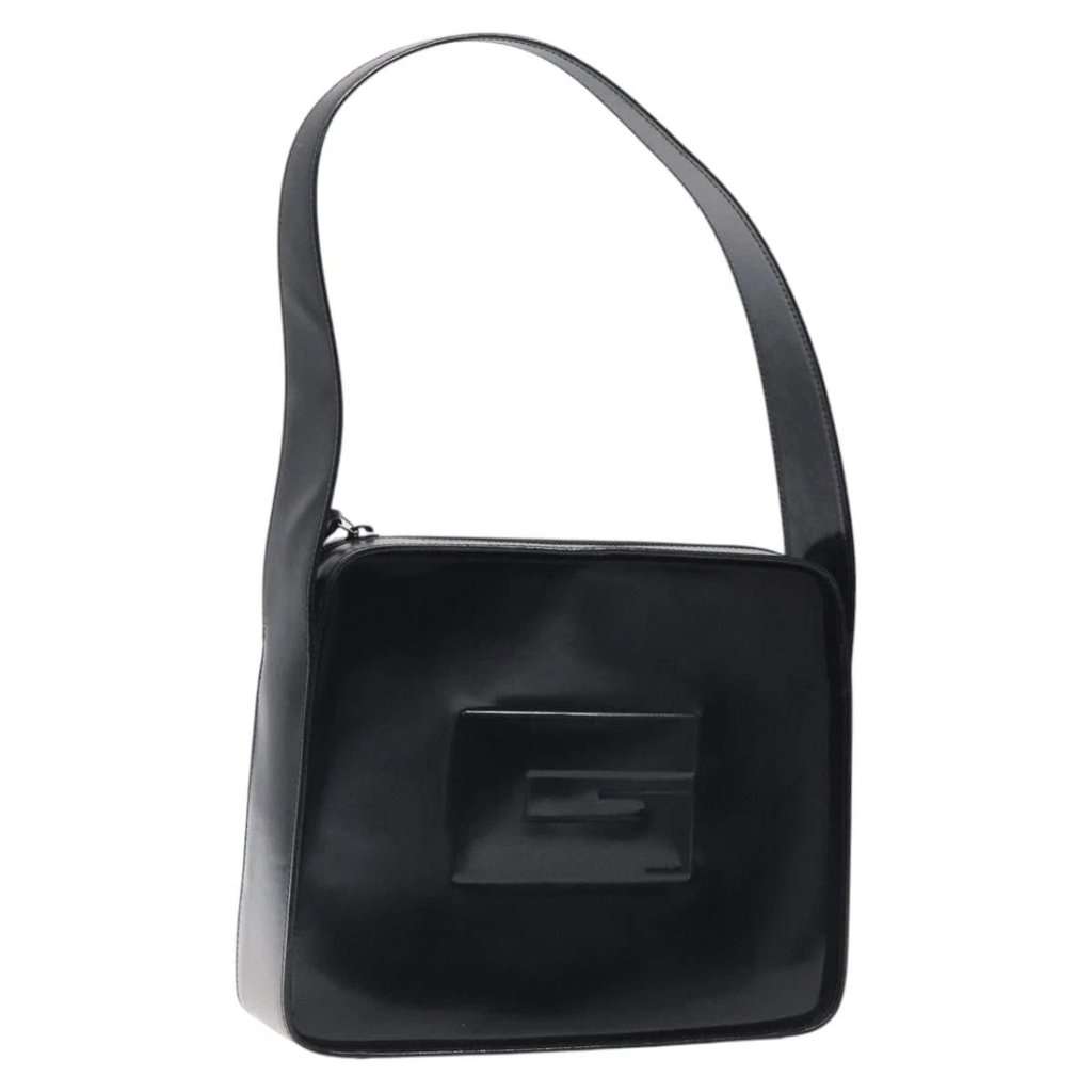 Gucci Shoulder Bag Black Leather Good condition - Front View