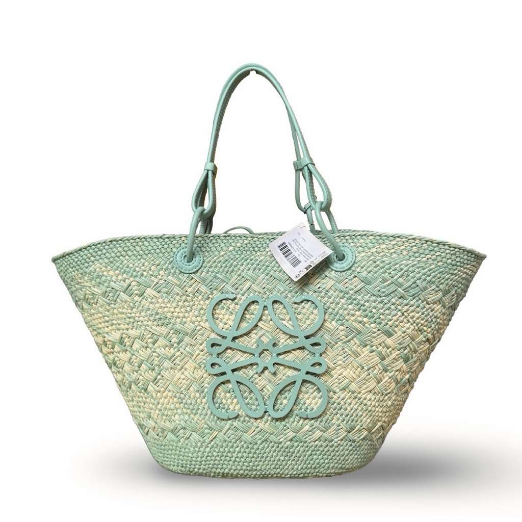 Loewe Tote Anagram Basket MultiColor Rattan Never worn, with tag - Front View