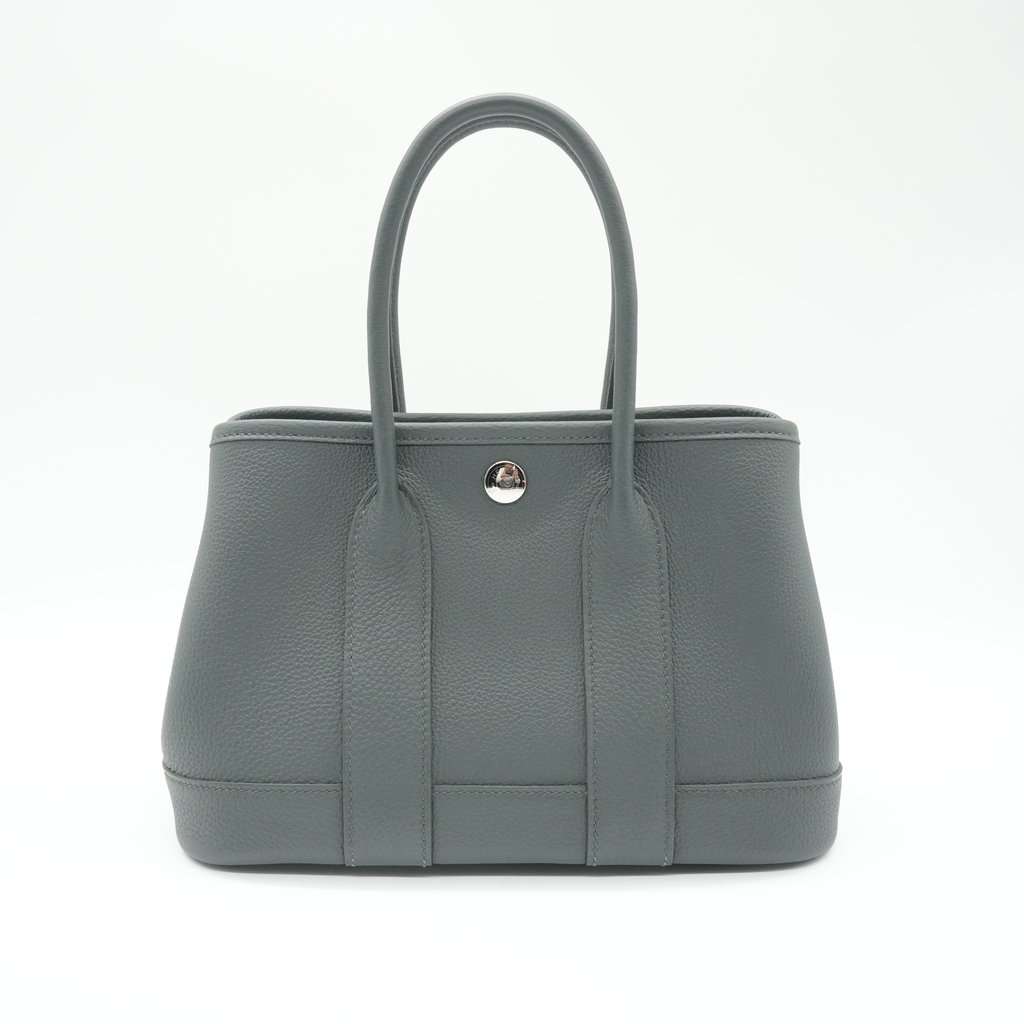 Hermès Garden Party 23 K Green Leather Very good - Back View
