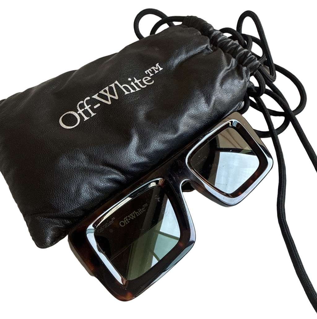 Off-White Leonardo Square Sunglasses Beige Very good - Front View