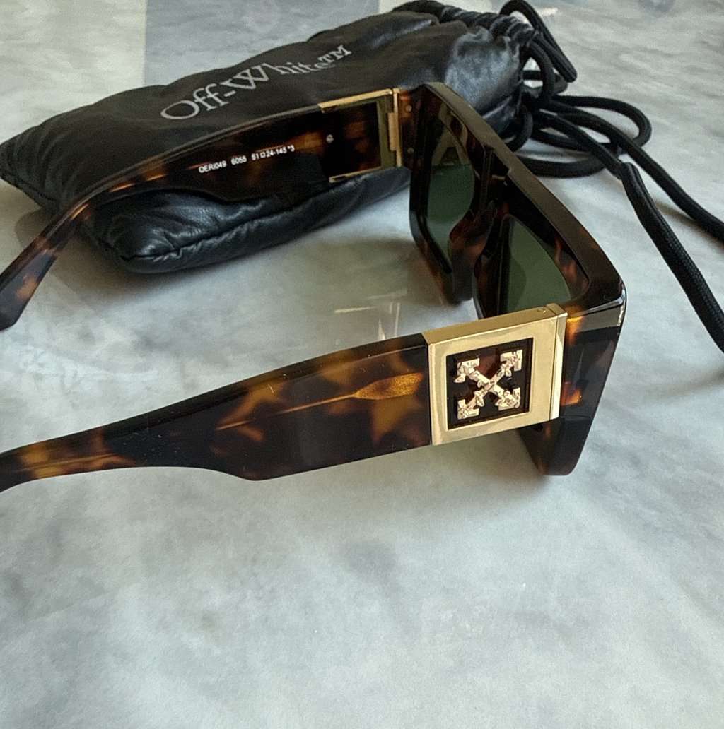 Off-White Leonardo Square Sunglasses Beige Very good - Inside View