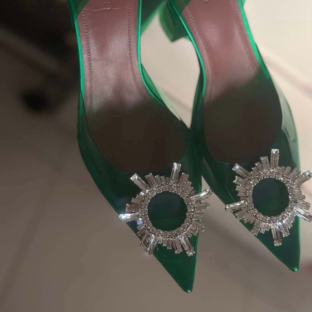 Amina Muaddi Begum Slingback Pumps Green Good condition - Inside View