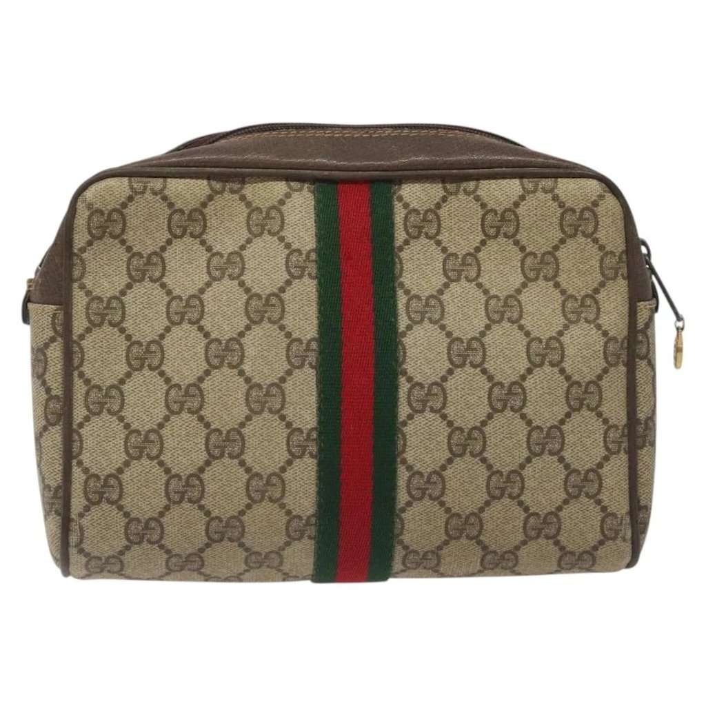 Gucci clutch bag Beige Canvas Good condition - Back View