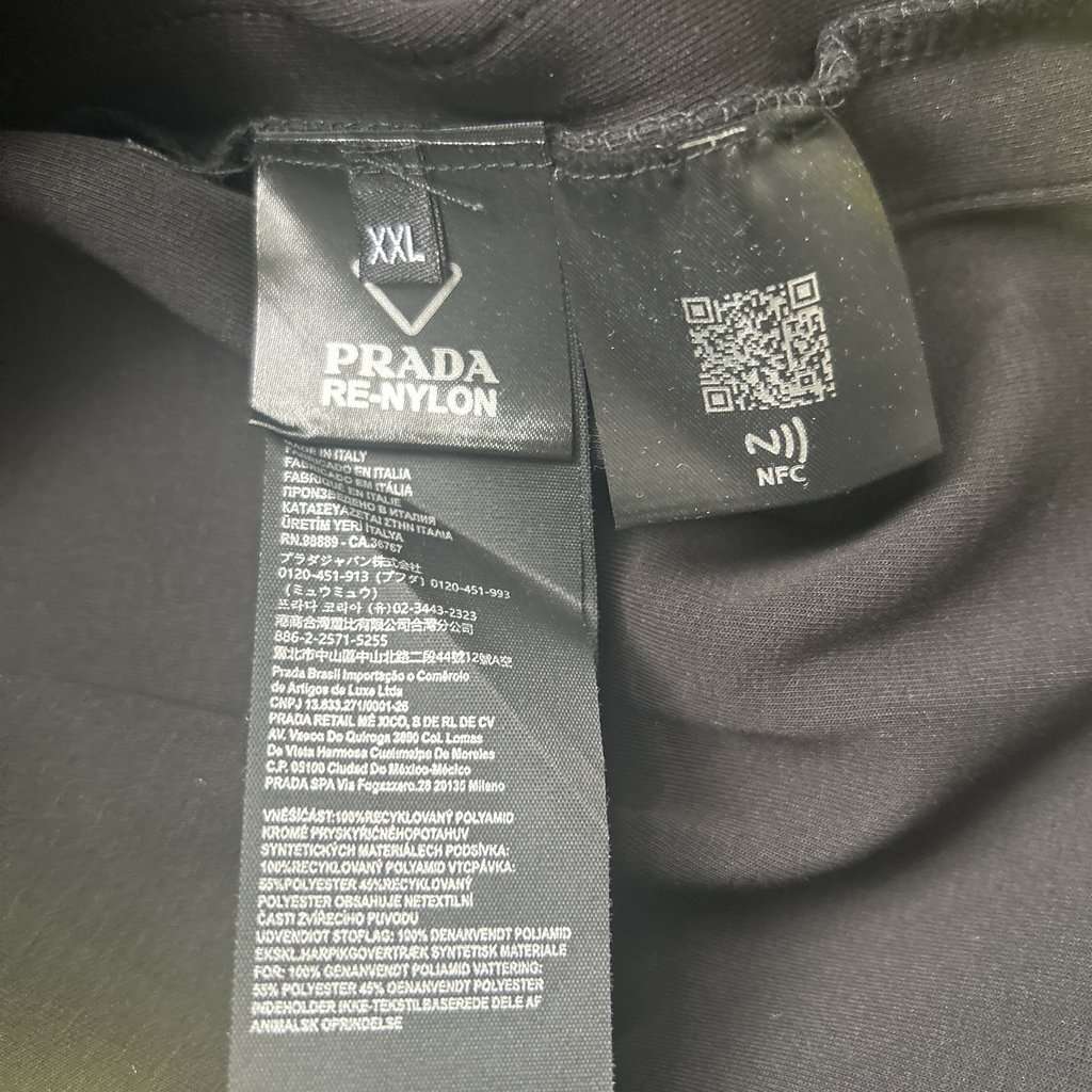 Prada Prada Black T-shirt Black Polyamide Never worn, with tag - Model View