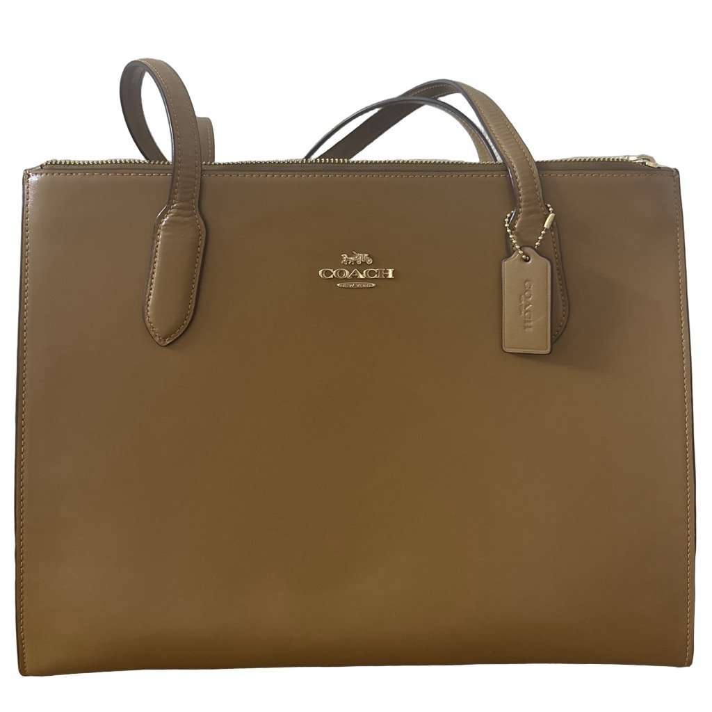 Coach NINA CARRYALL LIGHT SADDLE Brown Leather Very good - Front View