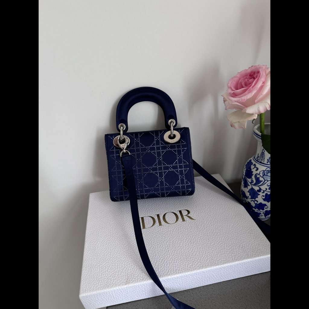 Christian Dior mini navy blue Navy Canvas Never worn - Back View