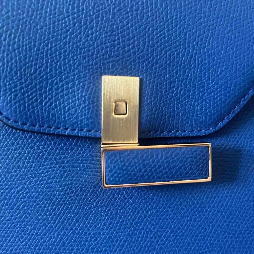 Valextra Iside Blue Leather Gold Very good condition - Back View