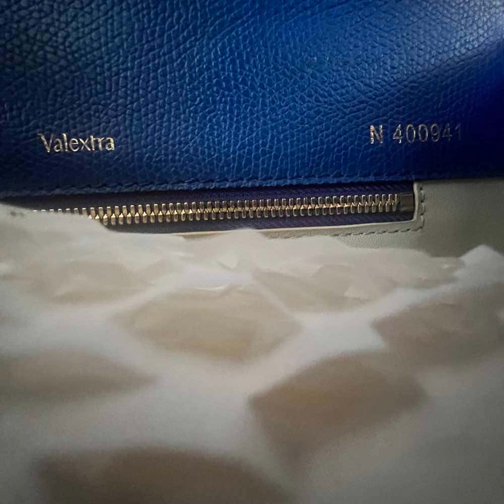 Valextra Iside Blue Leather Gold Very good condition - Model View