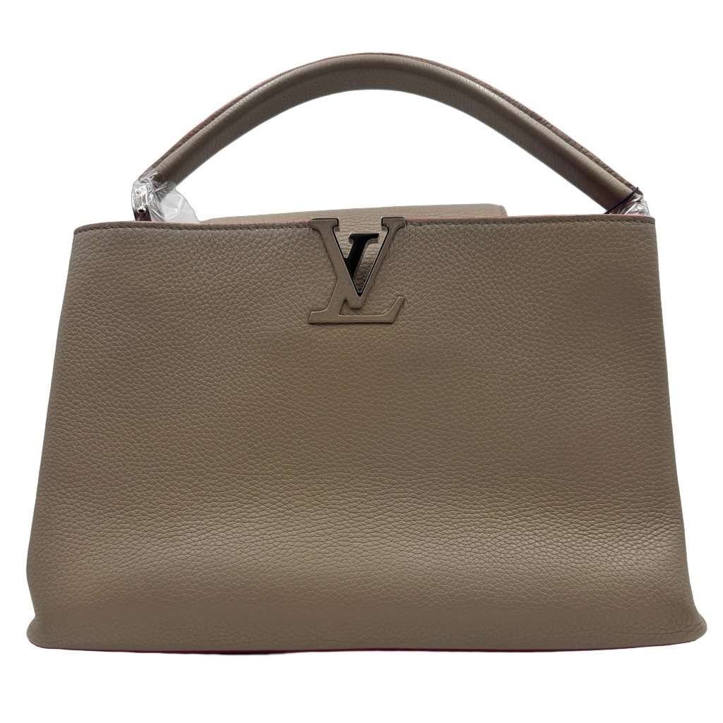 Louis Vuitton Capucines Grey Leather Good - Front View
