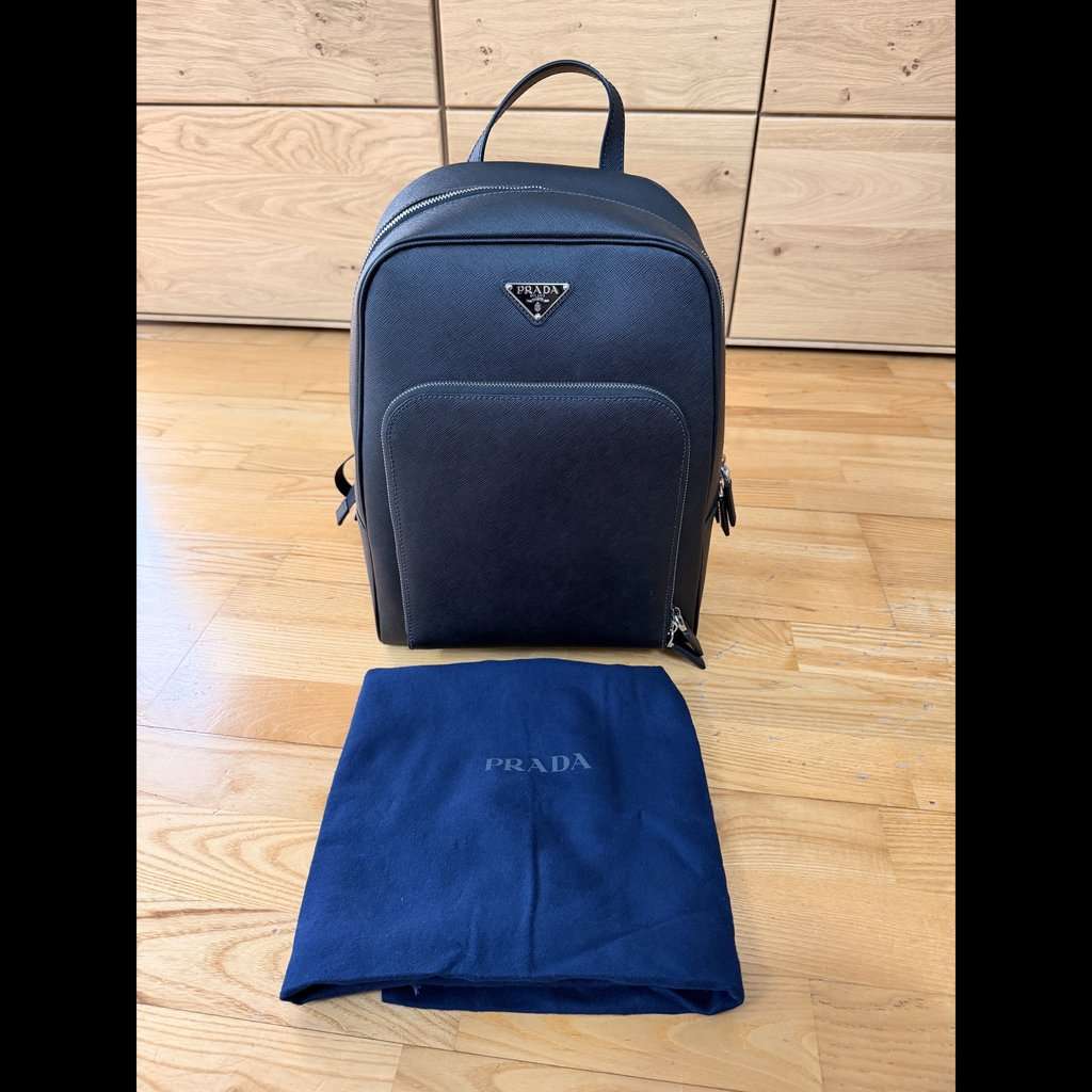 Prada Saffiano Backpack Black Leather Never worn - Back View