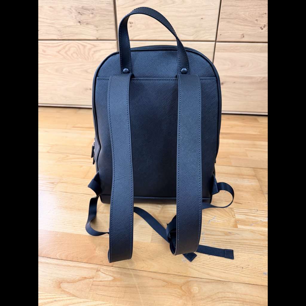 Prada Saffiano Backpack Black Leather Never worn - Model View