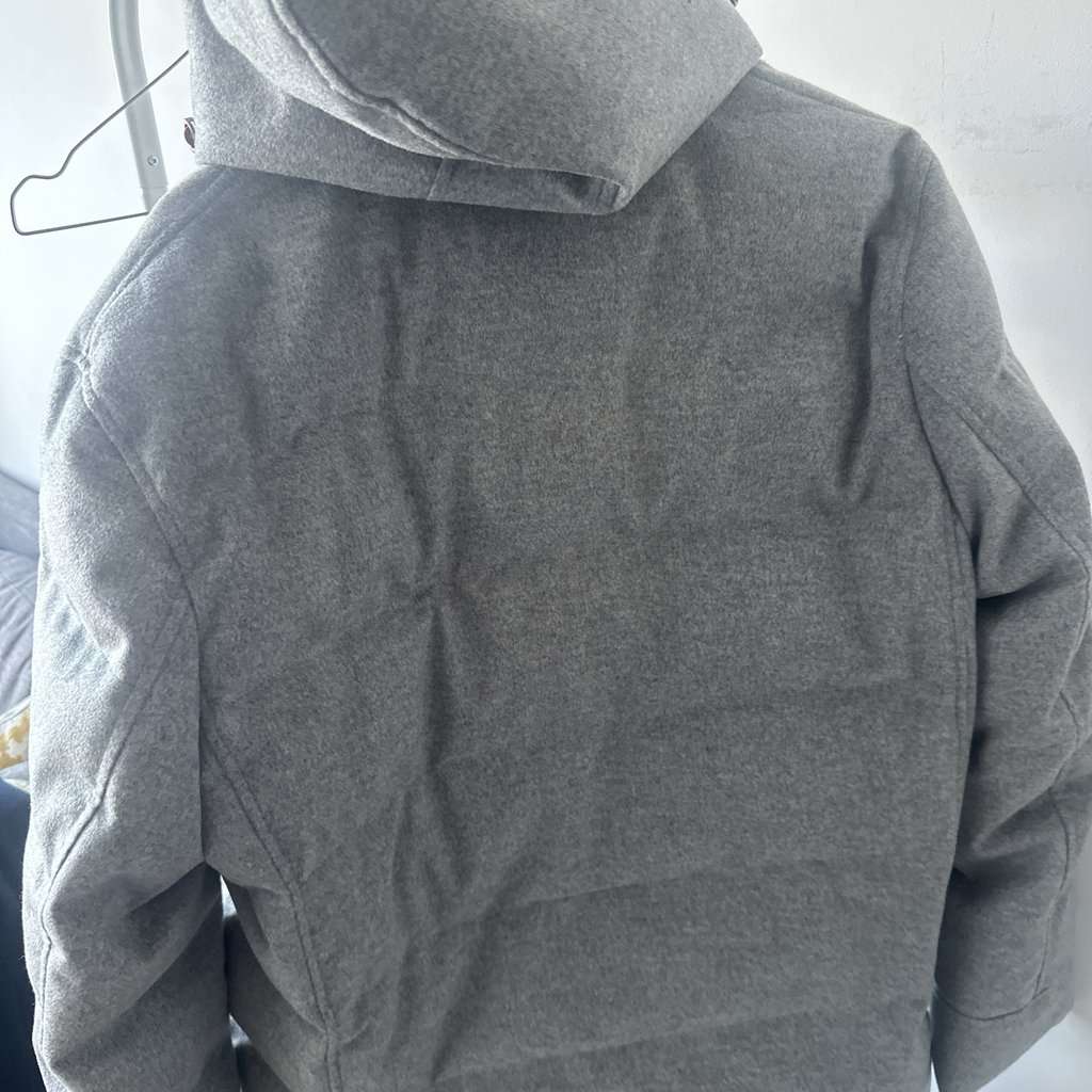 Brunello Cucinelli Grey Padded Wool Puffer Grey Wool Very good condition - Back View