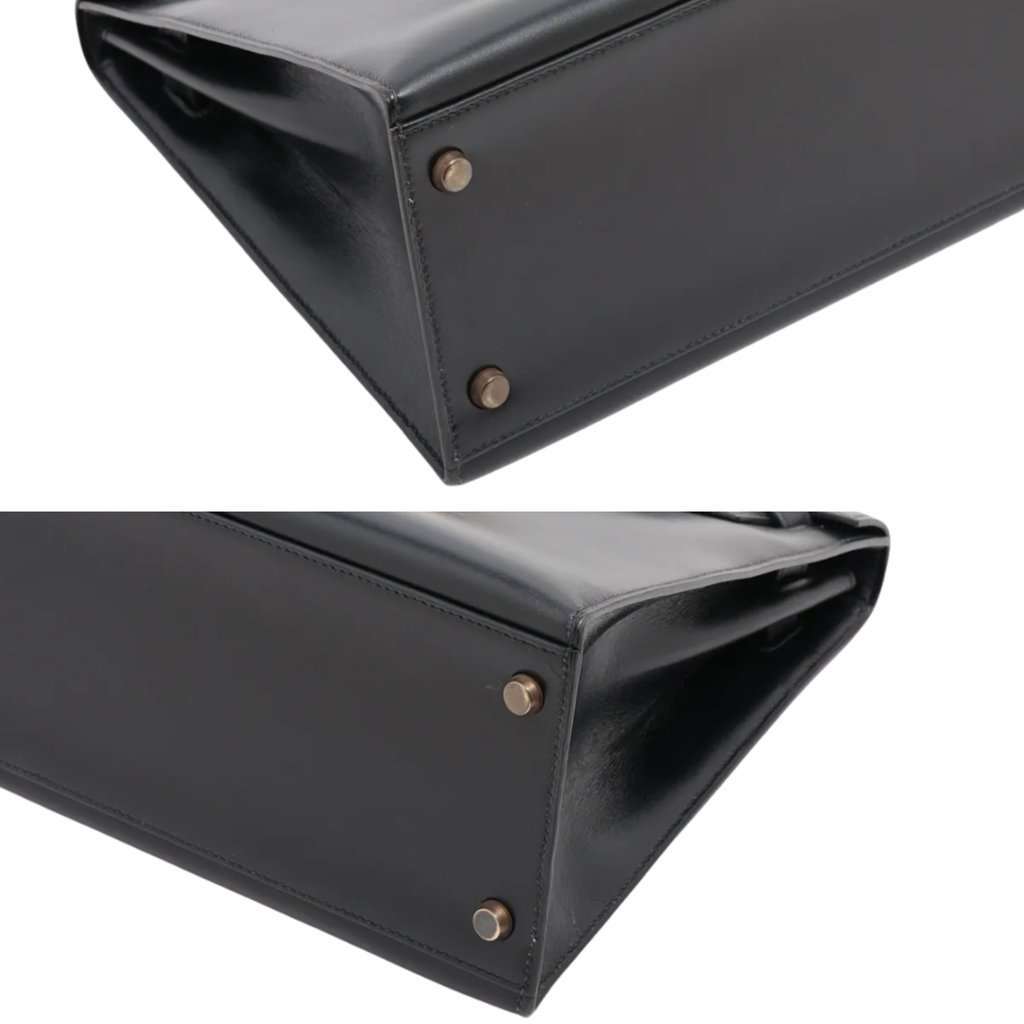 Hermès Kelly 32 Sellier Black Black Leather Good - Inside View