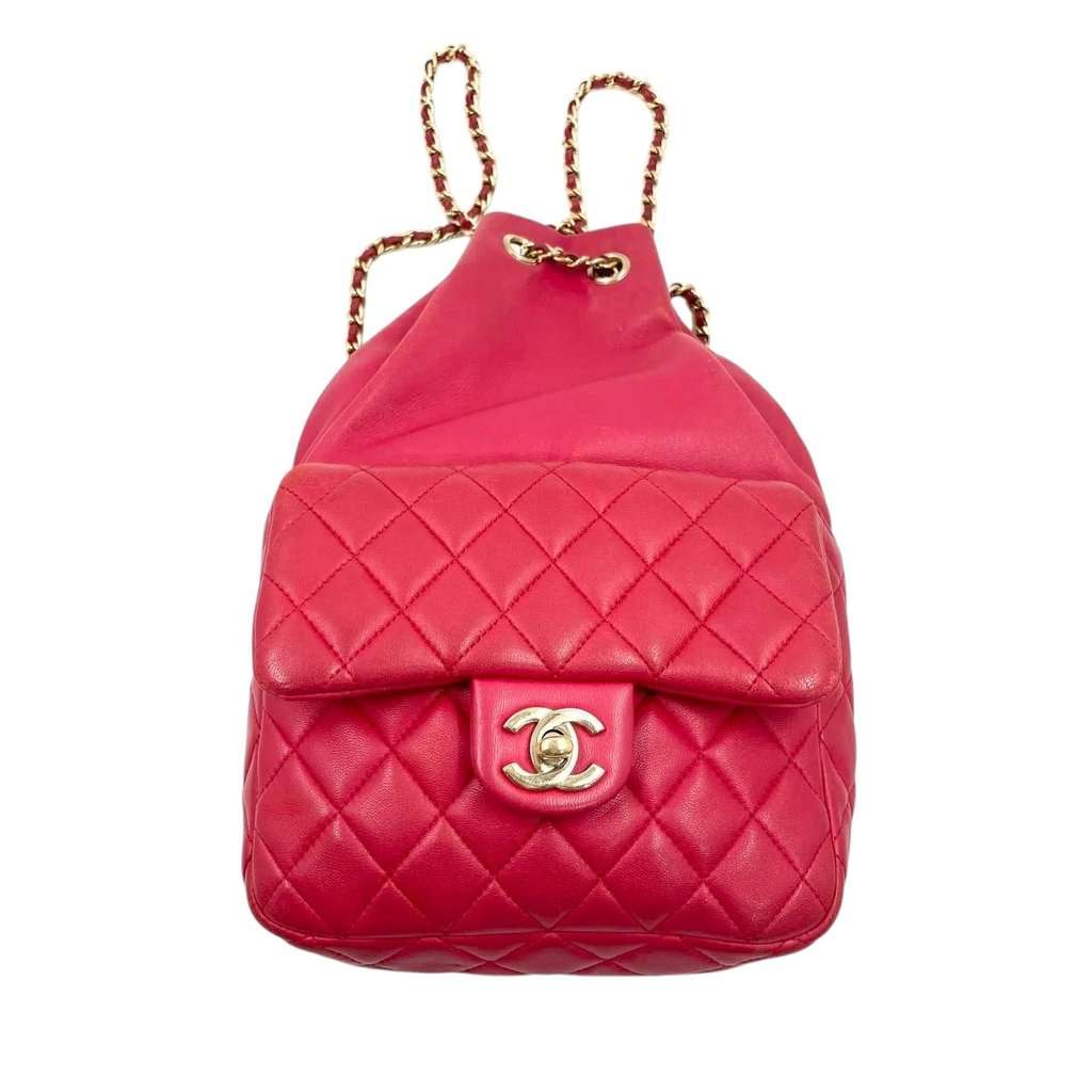 Chanel Chanel Backpack Red Leather Good - Inside View