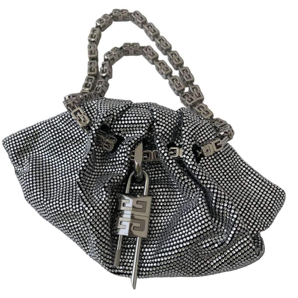 Givenchy Mini Kenny Bag Strass Silver Very good - Front View