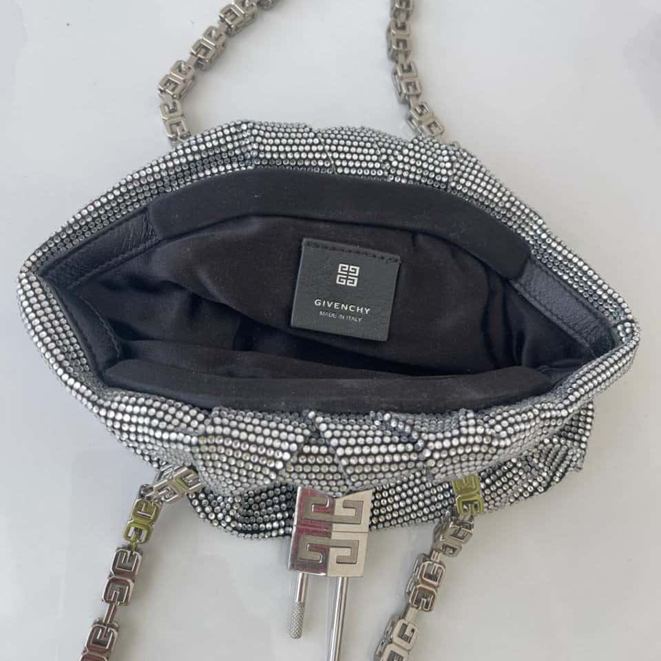 Givenchy Mini Kenny Bag Strass Silver Very good - Model View