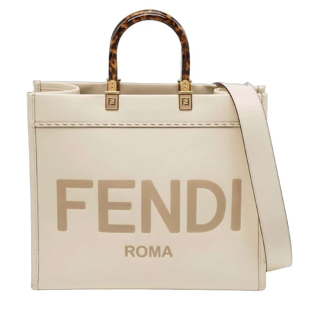 Fendi Fendi Sunshine Medium Ivory White Leather Good condition - Front View