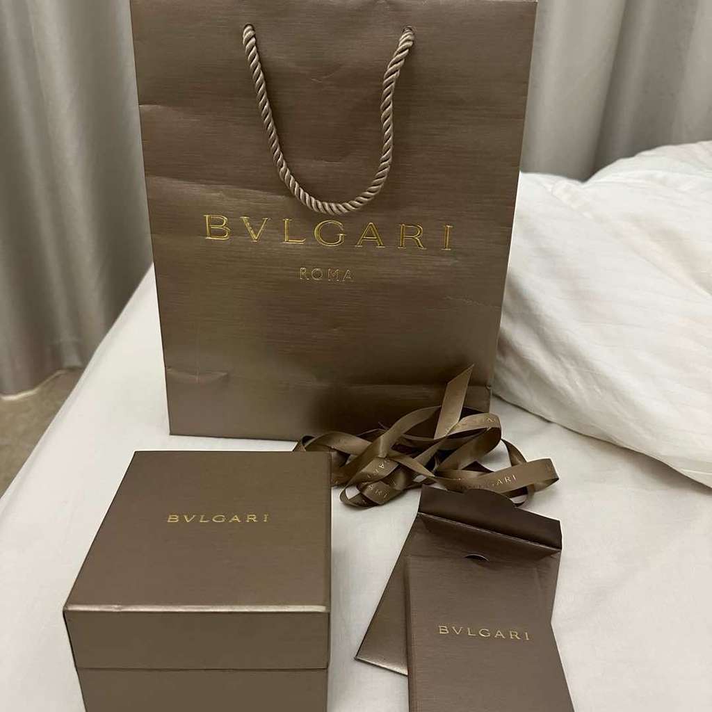 Bvlgari 18K Rose Gold Diamond Onyx Bracelet Camel Gold Diamond Never worn - Back View