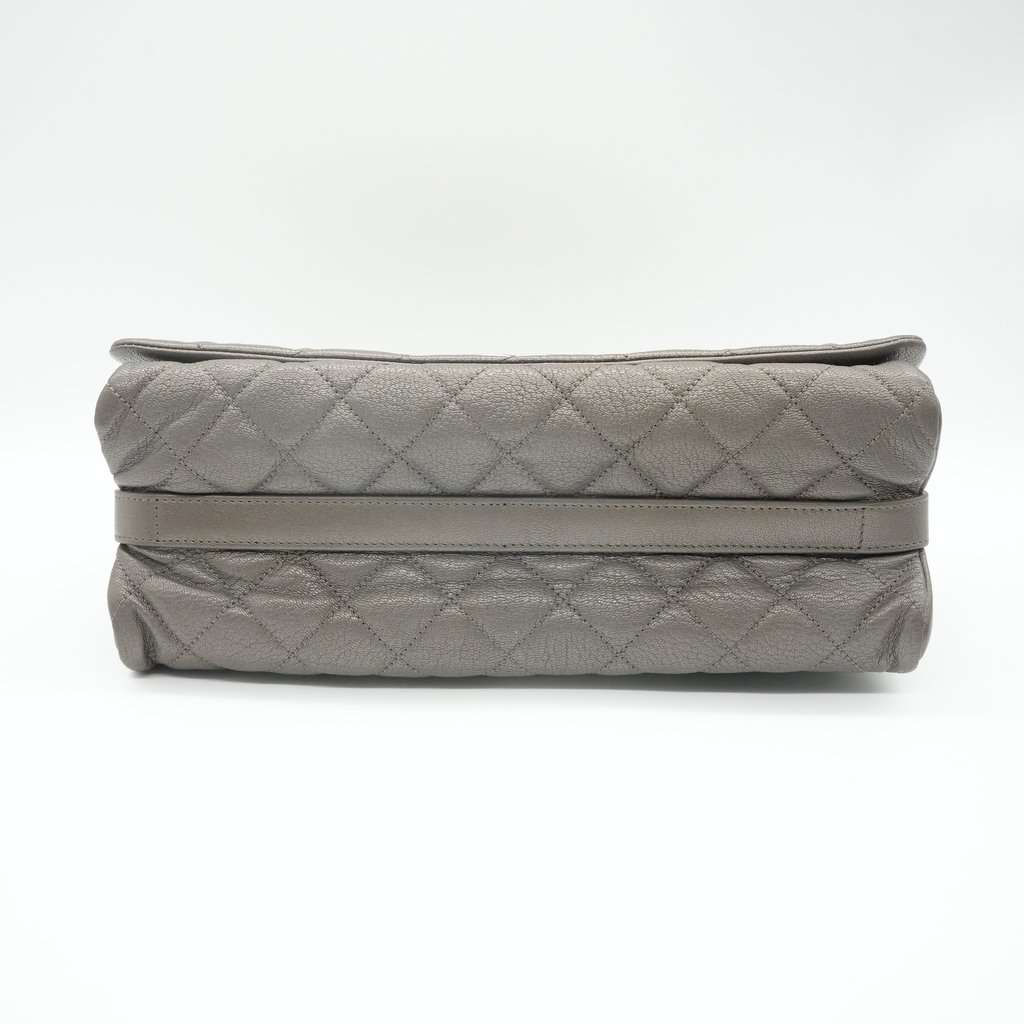 Chanel City Walk Flap Grey Leather Good - Inside View