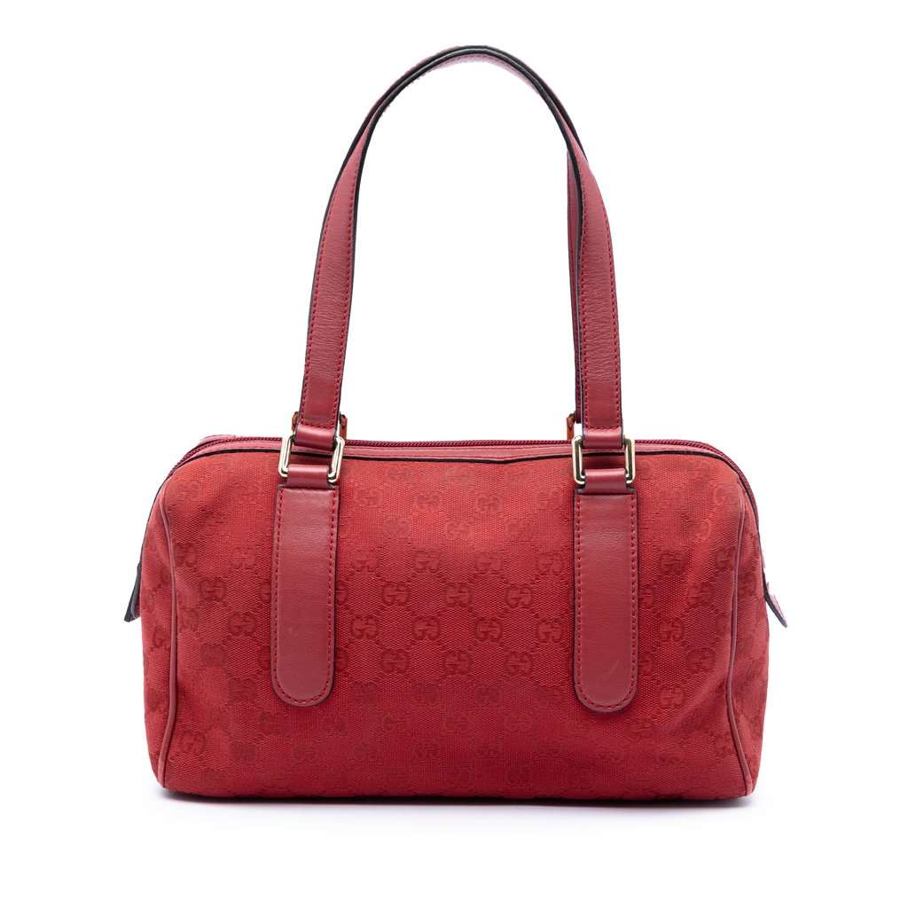 Gucci GG Canvas Boston Bag Red Very good condition - Front View