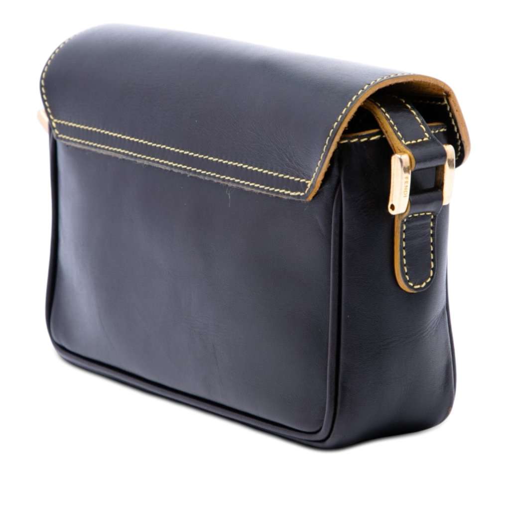 Fendi Smooth Calfskin Crossbody Black Leather Very good - Back View