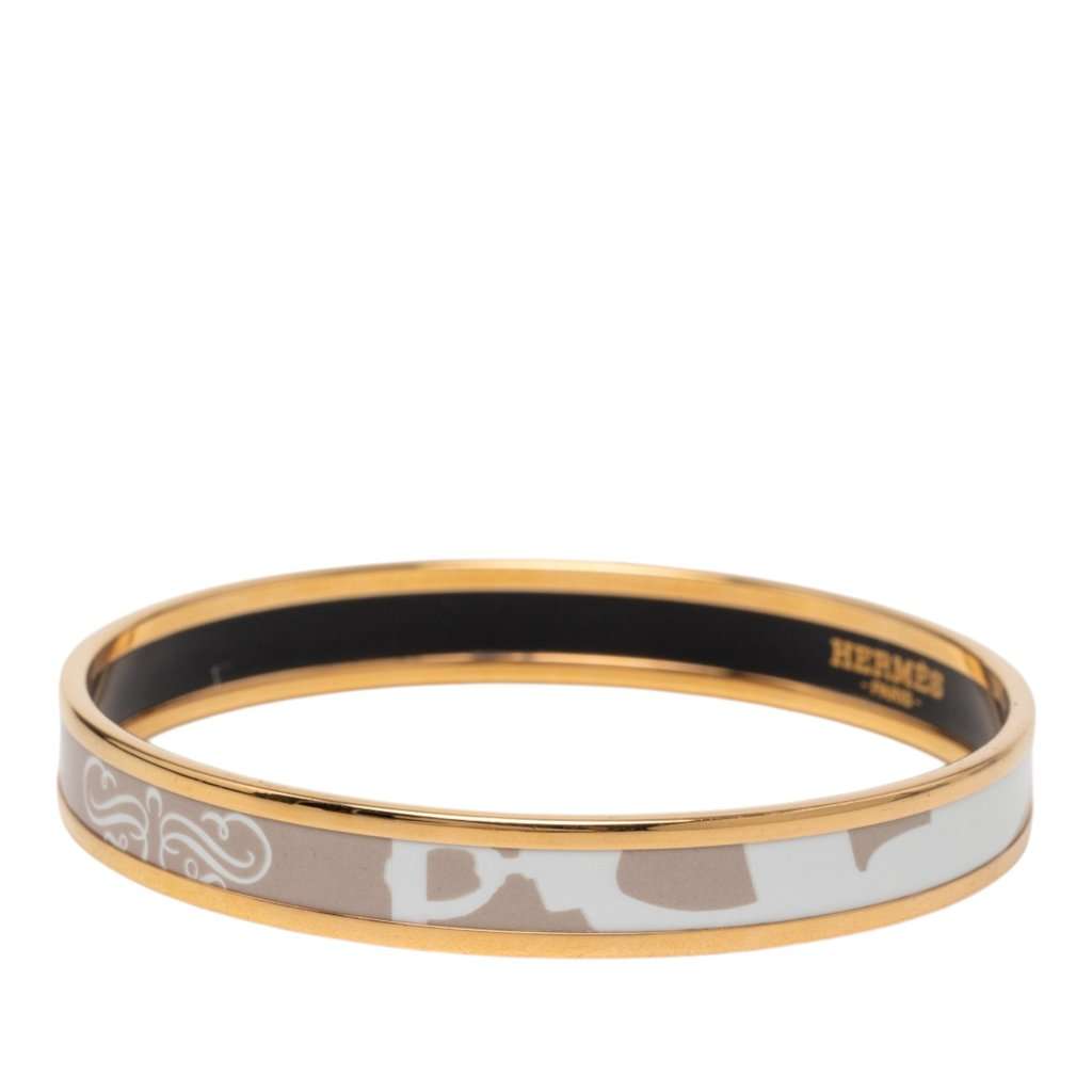 Hermès Narrow Brides de Gala Tattoo Enamel Bangle 65 Brown Very good - Back View
