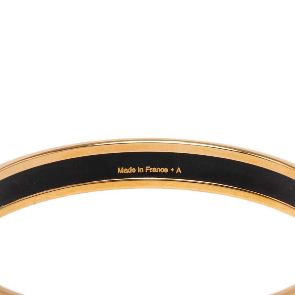 Hermès Narrow Brides de Gala Tattoo Enamel Bangle 65 Brown Very good - Model View