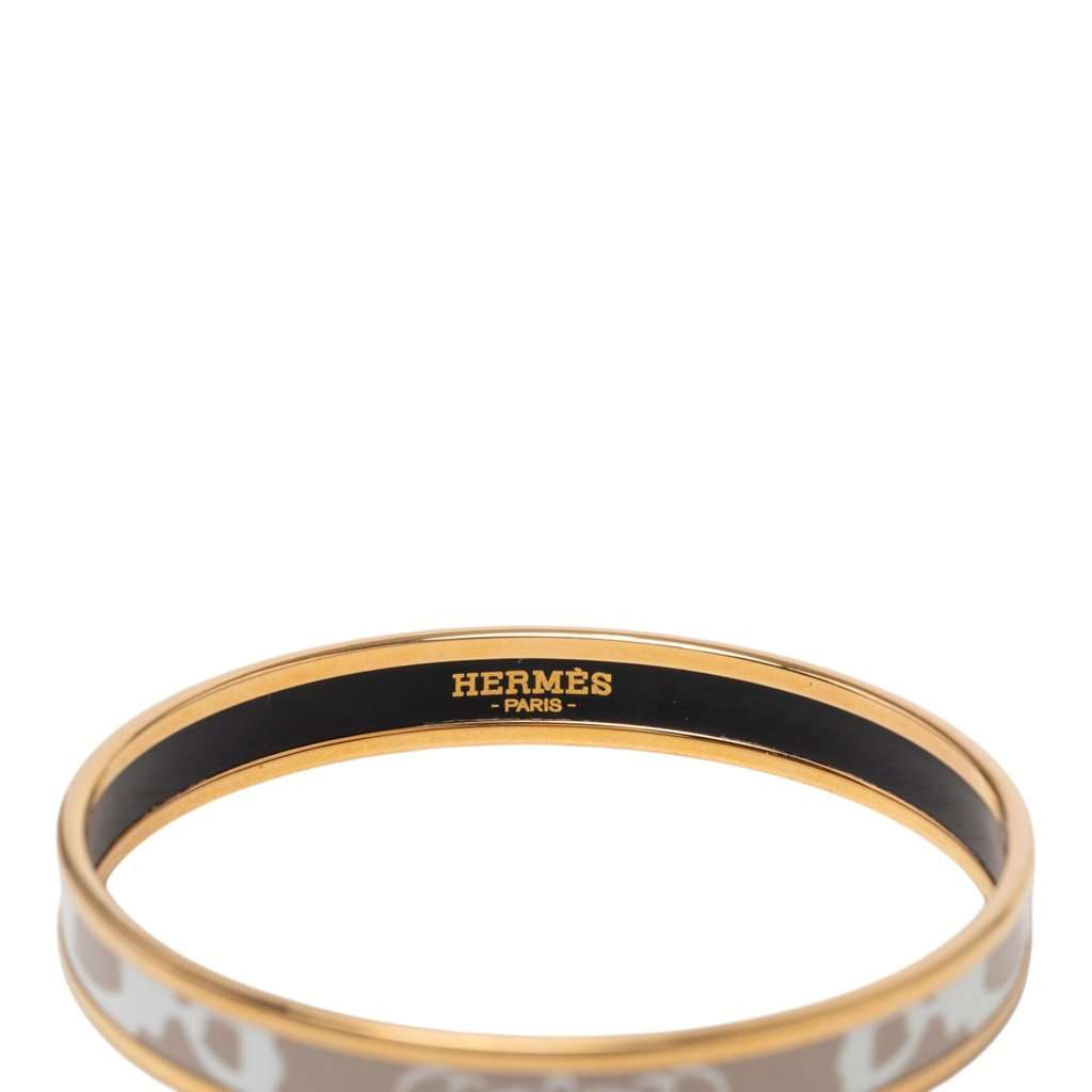 Hermès Narrow Brides de Gala Tattoo Enamel Bangle 65 Brown Very good - Box View