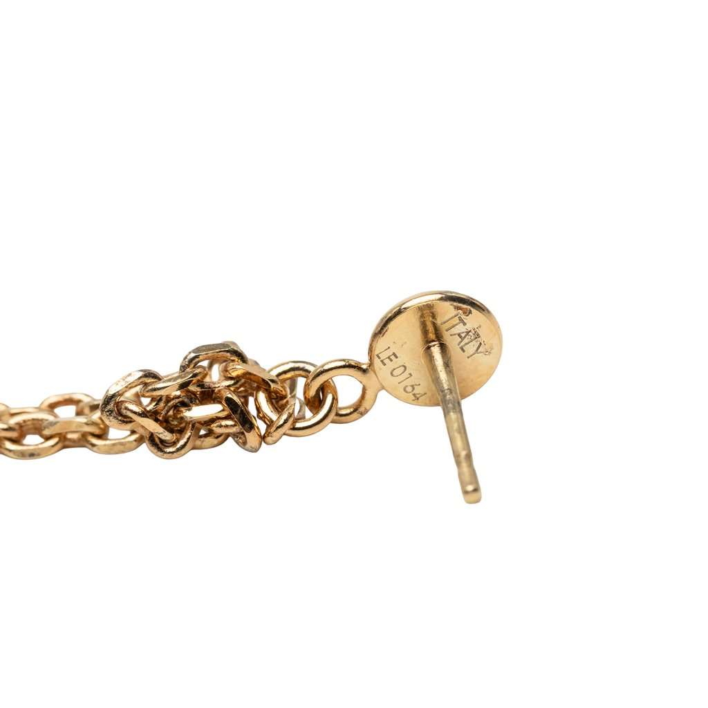 Louis Vuitton Gold Plated Strass Gamble Drop Push Back Earrings Gold Metal Very good - Inside View